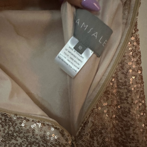 Amsale Chandler Sequin Halter Rose Gold - Picture 7 of 9